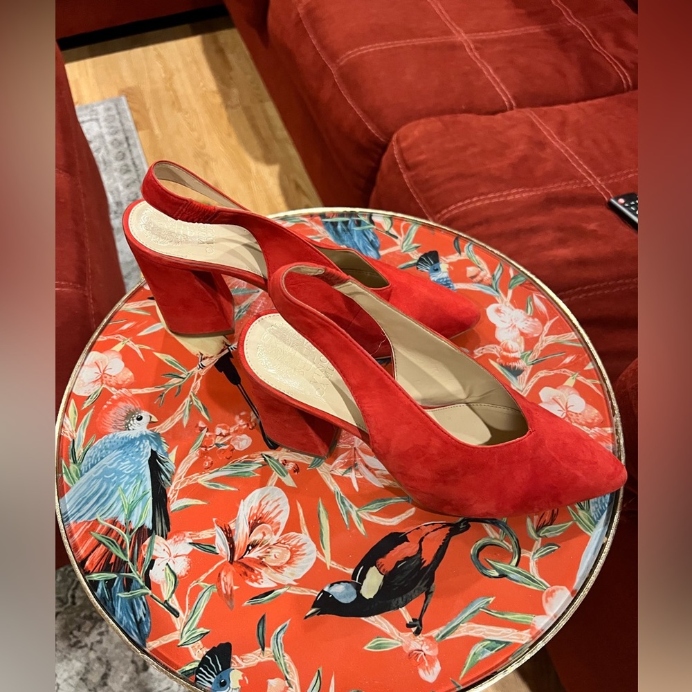 Vince Camuto beautiful red suede high heels. Size 9.5